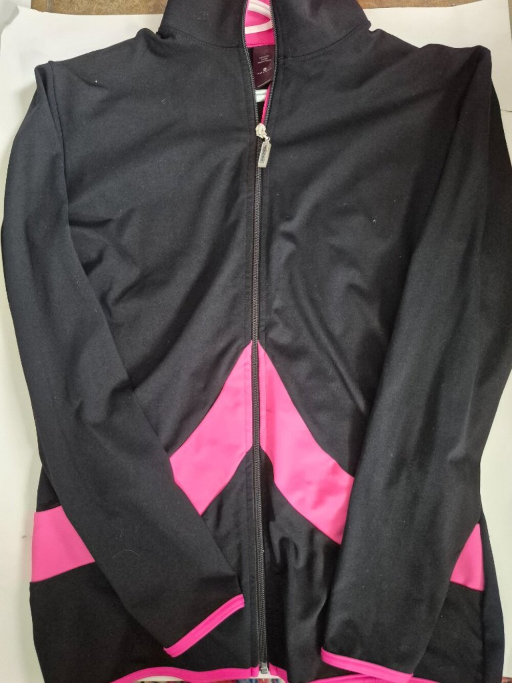 NWT Mondor 4801 Figure Skating Warm Up Jacket XL Black Pink made in Canada